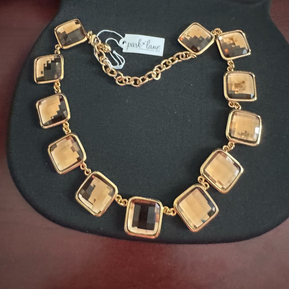 Park Lane Golden Honey Crystal Necklace and Matching Bracelet - Goldtone Accents - Picture 9 of 9